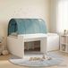 Prolenta Maison Exclusive - Stapelbed met bureau voor kinderen, 3 stuks, wit en lichtblauw