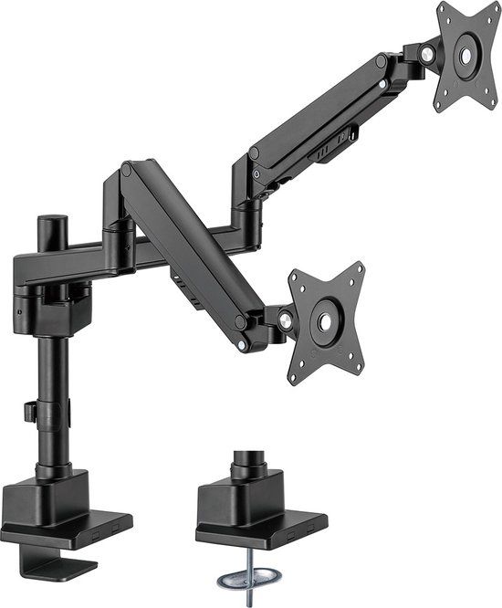 myWall HL 51-2 Monitorarm voor 2 schermen - 17-32 inch - Zwart