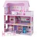 COSTWAY Houten poppenhuis met meubels en accessoires, drielaags speelgoed poppenhuis voor meisjes