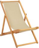 vidaXL Zonstoel Beige Massief Teakhout