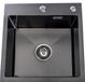 Lendo Online Évier de cuisine avec trou pour robinet 440x440x200mm (44x44x20cm) Noir - Anthracite Inox