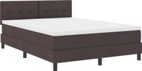 vidaXL Boxspring bed met hoofdeinde Donkerbruin 140 x 200 cm Stof