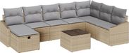 vidaXL Canapé 8 pièces polyrattan beige/gris clair