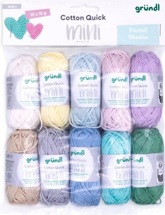 Gründl Wolle 6145-1 Cotton Quick Mini pastel Shades Pastel 10x15gram