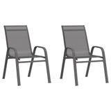 VidaXL Tuinstoel Terras Stof/Weefsel, Staal Grijs
