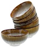 CreaTable Cascade Dipschalen Set 6-delig Bruin Aardewerk 300ml