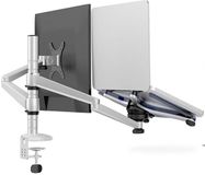 DrPhone FlexMount – 2 In 1 Bureaustandaard Voor Laptop en Monitor – Monitoren Van 10"-32" – Laptops van 10"-15" – 360° Roteerbaar – VESA 100x200 / 200x100 / 200x200MM