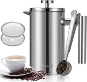 Meelio Cafetière à piston 1 litre, acier inoxydable