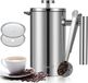 Meelio Cafetière à piston 1 litre, acier inoxydable