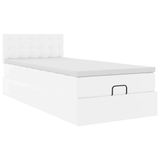 VidaXL Ottomaans bed met matras 90x190cm kunstleer wit