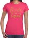 Bellatio Decorations Shoppartners Bv Vrijgezellenfeest Bride Squad Cupido goud glitter tekst t shirt roze dames - Vrijgezellenfeest kleding S