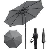 Sekey Sonnenschirm ø 300 cm Gartenschirm Rund, Marktschirm Knickbar, mit Kurbel, LxB: 300x300 cm, UV 50+