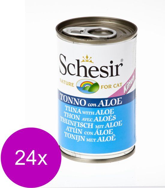 Schesir Kat Blik Kitten Gelei Tonijn&Aloë Vera - Kattenvoer - 24 x 140 g