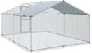 Happiq Kippenhok extérieur - 3x2x2 m - Gris/Argent - Métal