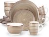 Vancasso Bella Steinzeug Kombiservice, 16 pièces Service de vaisselle pour 4 personnes, avec 4 assiettes à dessert, assiettes plates, bols à muesli, tasses à café, chocolat