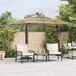 Maison Exclusive Parasol avec mât en acier, marron, 246x246x230 cm