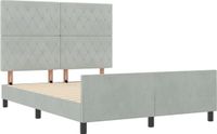 vidaXL Boxspringbed met hoofdeinde Lichtgrijs 160 x 200 cm Fluweel