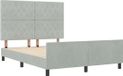 vidaXL Boxspringbed met hoofdeinde Lichtgrijs 160 x 200 cm Fluweel