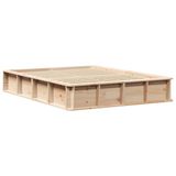 vidaXL Bedframe, bruin, 120 x 190 cm, massief grenenhout