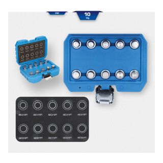 Brilliant Tools Velgslotassortiment voor VW, 10-dlg