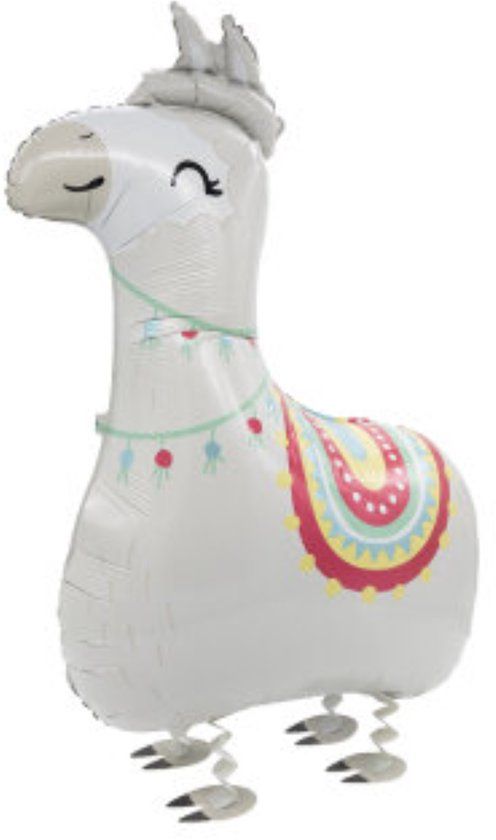 Amscan Folieballon - Walking Lama - 93 cm - Wit