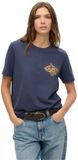 Superdry Athletic metallic T-shirt Dames Lauren Navy