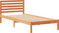 vidaXL Bedframe met hoofdeinde, wasbruin, 80 x 220 cm, massief grenenhout