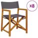 VidaXL Chaise de jardin Assise capitonnée Acacia, Polyester Gris