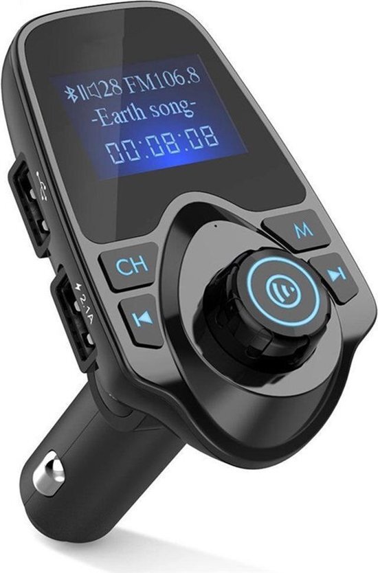 ZT Accessoires Bluetooth FM Transmitter voor in de auto - ZT â€“ Handsfree bellen carkit met AUX / SD kaart / USB - Ingangen - Bluetooth Handsfree Carkits / adapter / auto bluetooth / LCD Display - T11 FM Transmitter