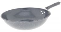 Benson Wok/hapjes pan - finition marbre - revêtement antiadhésif - métal/bois - D30