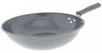 Benson Wok/hapjes pan - finition marbre - revêtement antiadhésif - métal/bois - D30