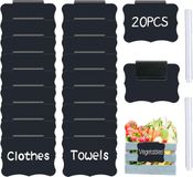 20 Pièces Étiquettes Réutilisables - Noir