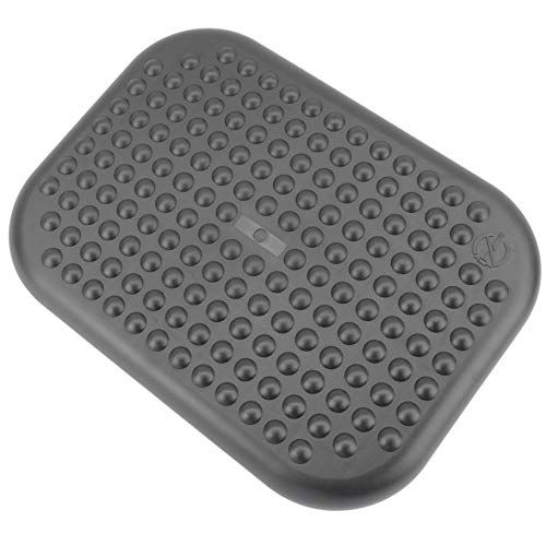 PrimeMatik - Adjustable Footrest with Black Plastic Platform 448 x 335 mm
