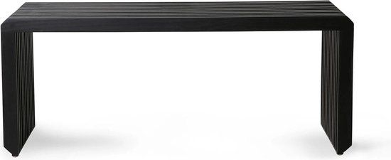 HKliving Slatted Bankje - Zwart - Hout