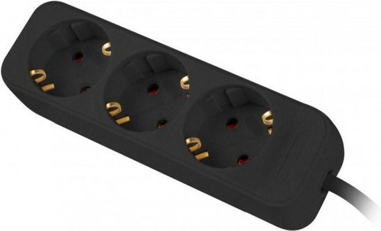 Schuko 3 Way Multi-socket Adapter Lanberg 2500 W 1,5 m Black