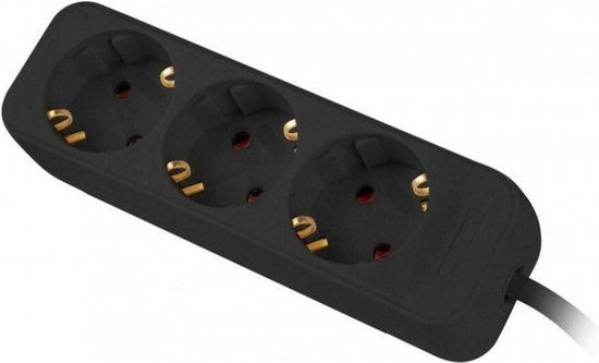 Lanberg Schuko 3-Way Multi-socket Adapter - 2500 W - 1.5 m - Black