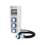 FANTON 74309-B Quadro ULISSE 150 ASC IP65 kabel 2 m 3G2,5 H07RN-F stekker 2P+T 16A IP67, 3 stopcontacten IP67, thermische schakelaar 2P 16A C, differentiële schakelaar 2P 25A 30mA, AC vermogen max 3kW