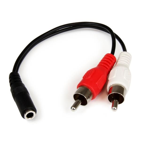 StarTech.com 3.5mm Female to 2x RCA Male Audio Cable - 15cm