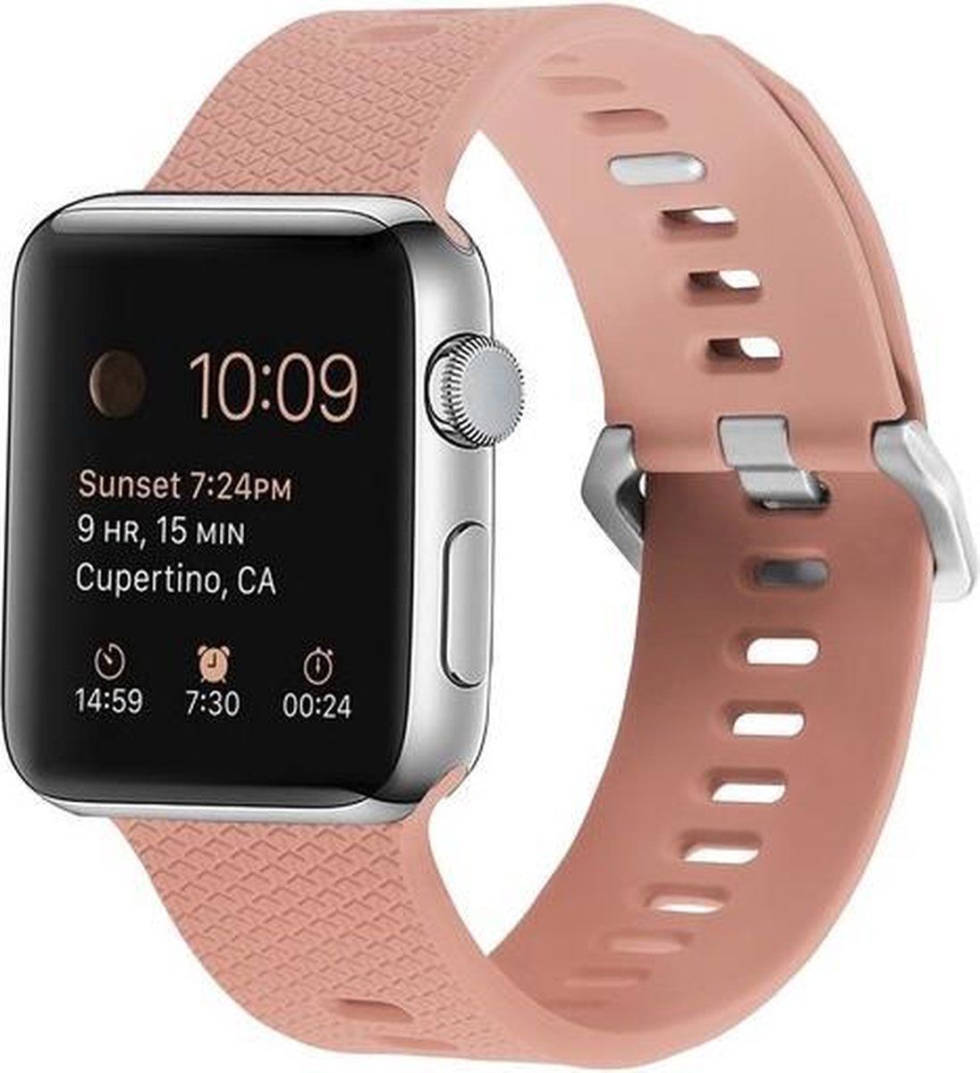 Qubix Compatible Apple Watch Band - Silicone - Retro Rose - 42/44/45/Ultra/49mm