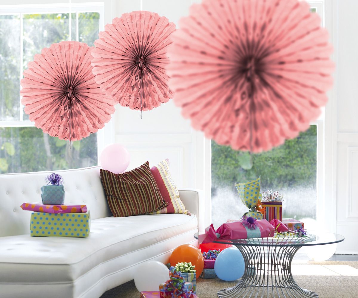 Partywinkel Roze Honingraat Ventilator - 45 cm