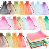 40 stuks kleurrijke organzazakjes, 10 x 12 cm, met trekkoord, organza geschenkzakjes, bruiloftszakjes, lavendelzakjes, bruiloftsgunst