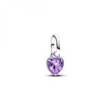 Pandora ME Grünes Chakra-Herz Mini-Charm-Anhänger aus Sterling Silber mit künstlichem Kristall, Kompatibel mit Pandora ME und Moments Armbändern, 793042C04