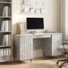 Maison Exclusive Bureau Gris Béton 142,5 X 50 X 75 Cm Bois D'Ingénierie