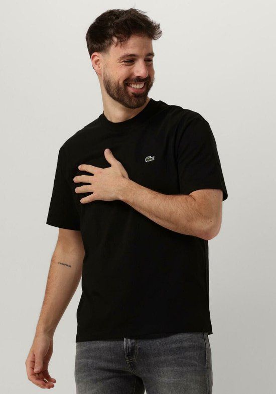 Lacoste Men's T-Shirt - Black - XL - 100% Cotton - Short Sleeve - Logo - Casual