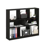 Furinno Daly Boekenkast met 8 kubussen, horizontaal, 3 etages, boekenkast, opbergorganizer, 47 breedte, espresso, 27,79 (D) x 119,99 (B) x 100 (H) cm.