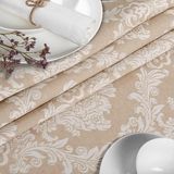 ANRO Tafelkleed Barok ornament Beige Rond Ø140cm