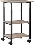 Merkloos / Sans marque Printtafel Printerwagen met vergrendelbare wielen, printerstandaard op wielen met 3 niveaus, in hoogte verstelbaar, gemakkelijk te monteren, 48,5 x 40 x 67 cm, voor kantoor, zwart EBG03PS01