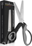 Ciseaux crantés 23 cm sans marque pour tissu - acier inoxydable poignées ergonomiques - polyvalent pour le bricolage et le textile