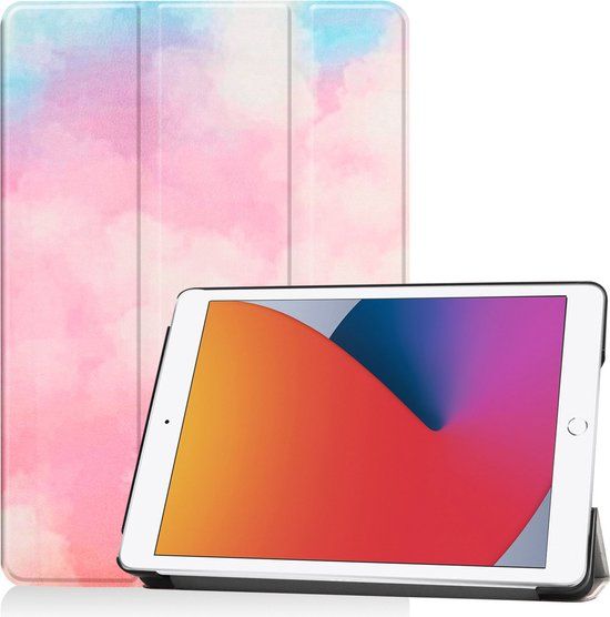 iMoshion Tablet Hoes voor Apple iPad 8/7/9 - 10.2 inch - Trifold Bookcase - Meerkleurig / Sky