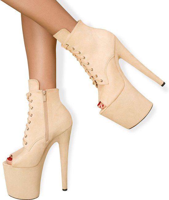 EIS Hakschoenen, platform enkellaarsje met open teen, hoge hak, maat 41